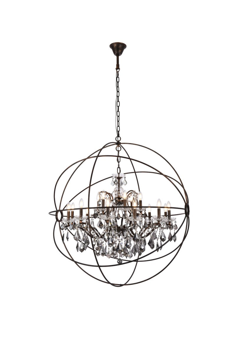 Elegant Geneva 1130G43DB-SS/RC Chandelier Light - Dark Bronze