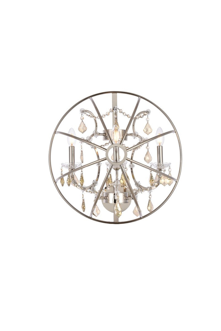 Elegant Geneva 1130W21PN-GT/RC Wall Sconce Light - Polished Nickel