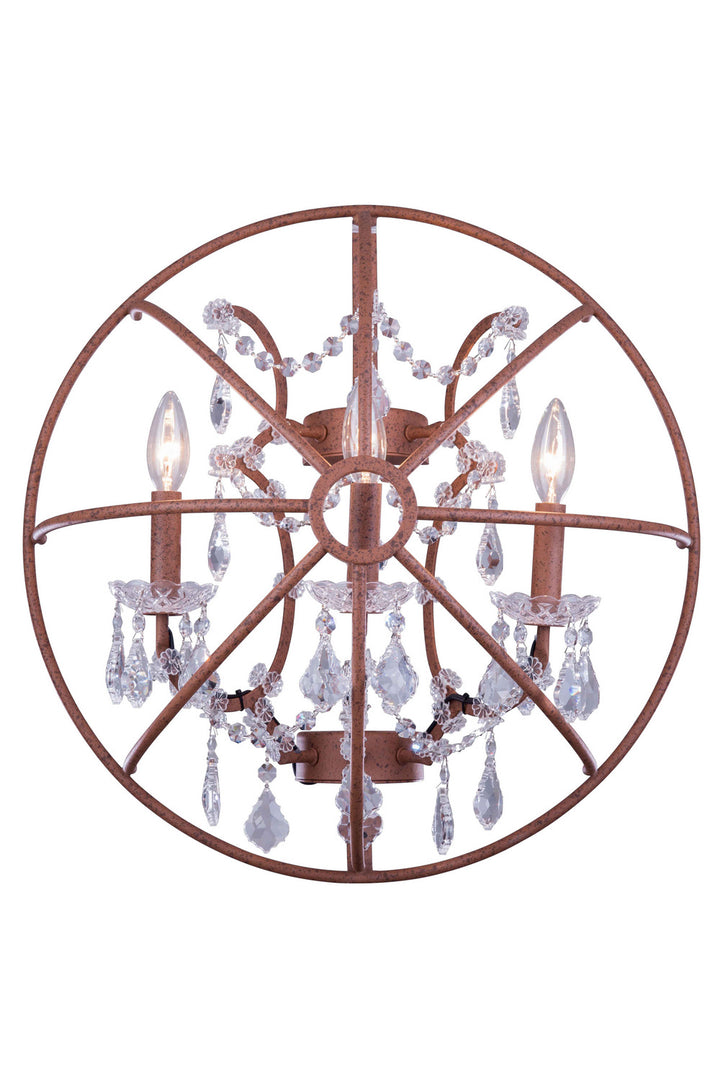 Elegant Geneva 1130W21RI/RC Wall Sconce Light - Rustic Intent