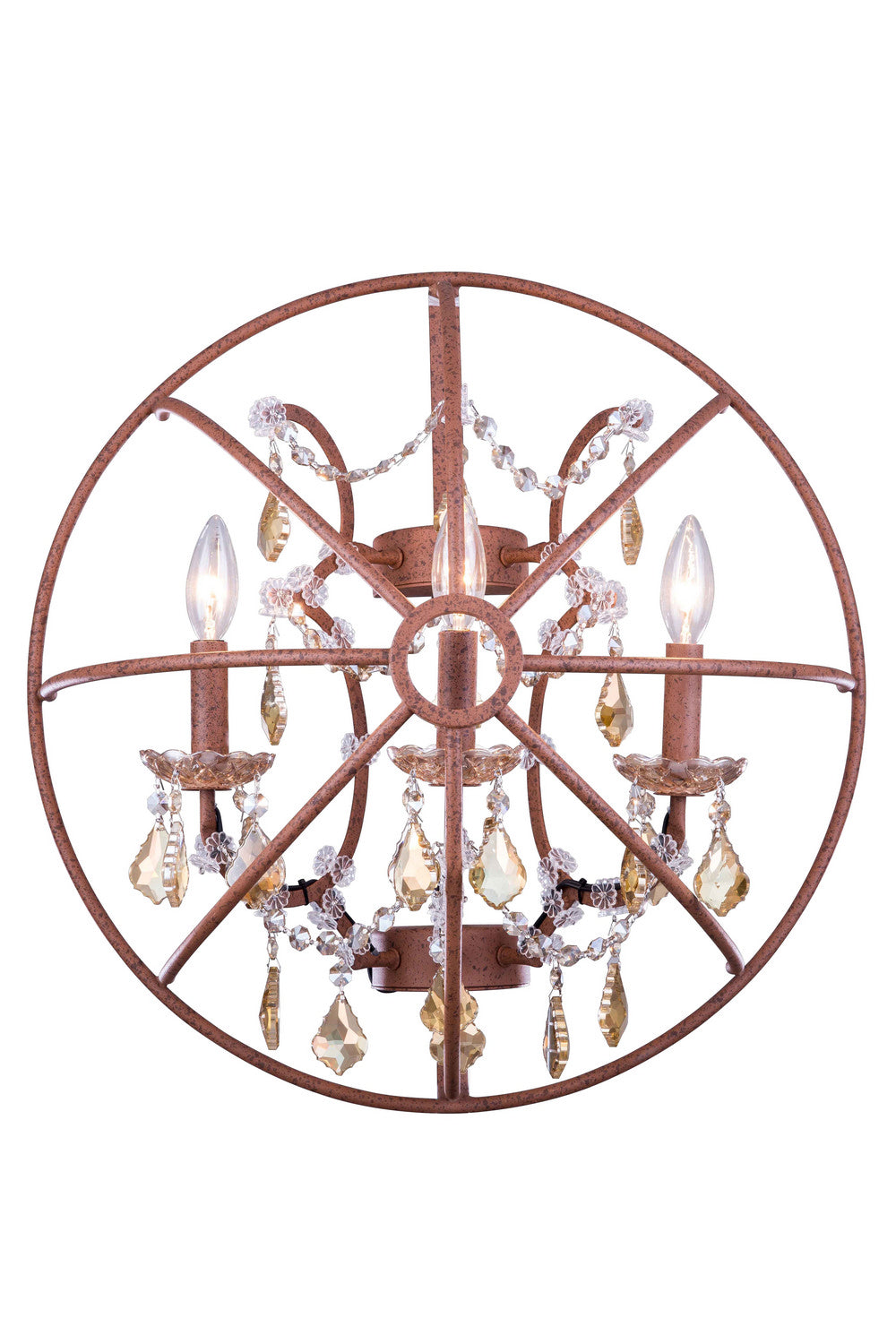 Elegant Geneva 1130W21RI-GT/RC Wall Sconce Light - Rustic Intent