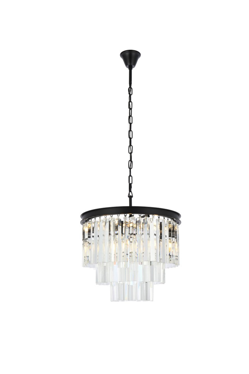 Elegant Sydney 1201D20MB/RC Chandelier Light - Matte Black