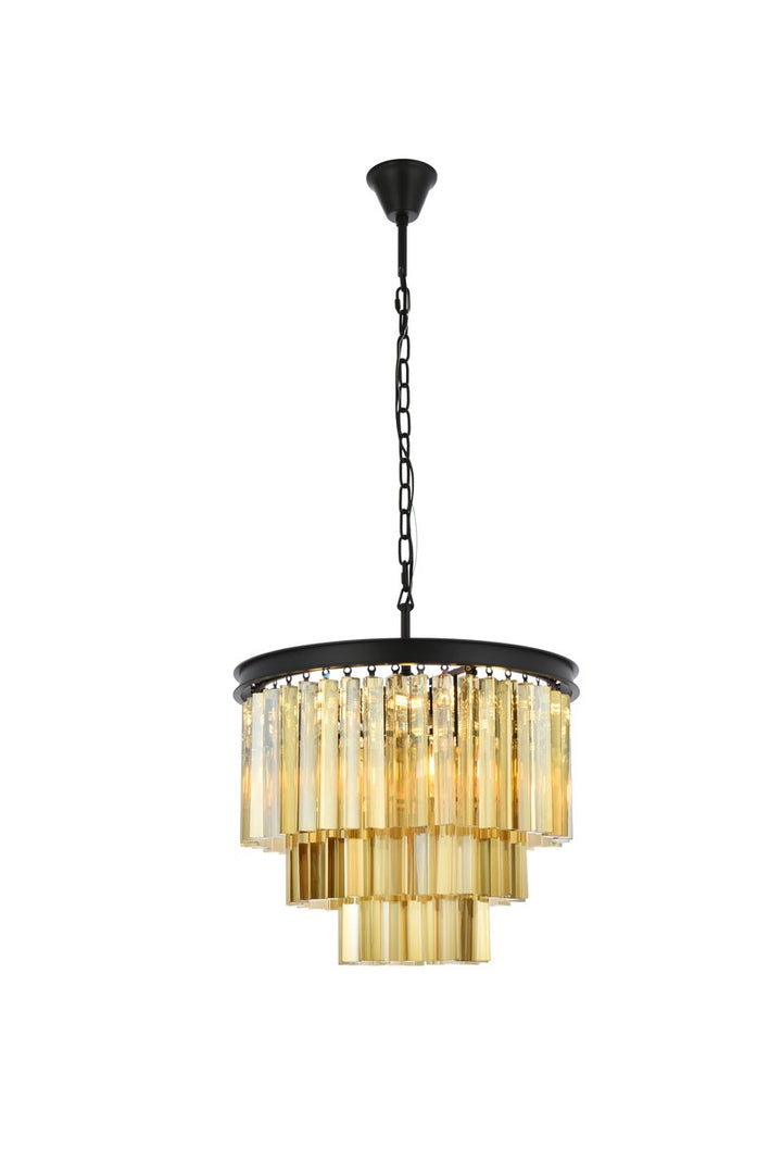 Elegant Sydney 1201D20MB-GT/RC Chandelier Light - Matte Black