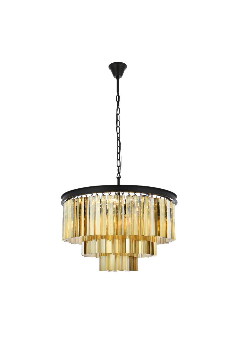 Elegant Sydney 1201D26MB-GT/RC Chandelier Light - Matte Black