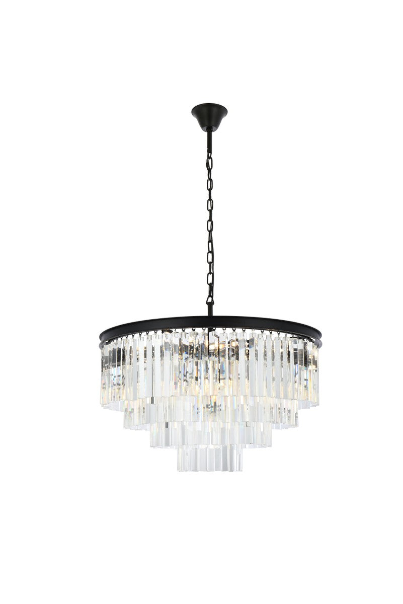 Elegant Sydney 1201D32MB/RC Chandelier Light - Matte Black