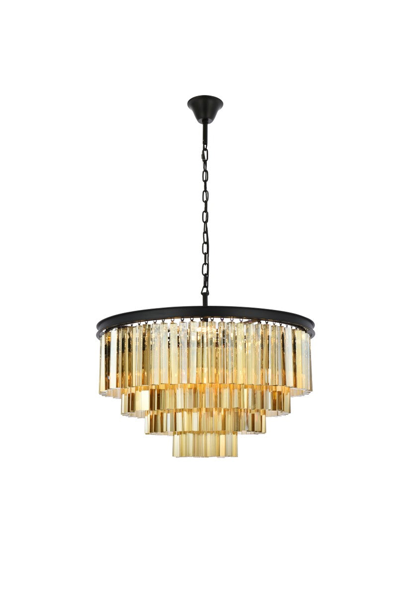 Elegant Sydney 1201D32MB-GT/RC Chandelier Light - Matte Black