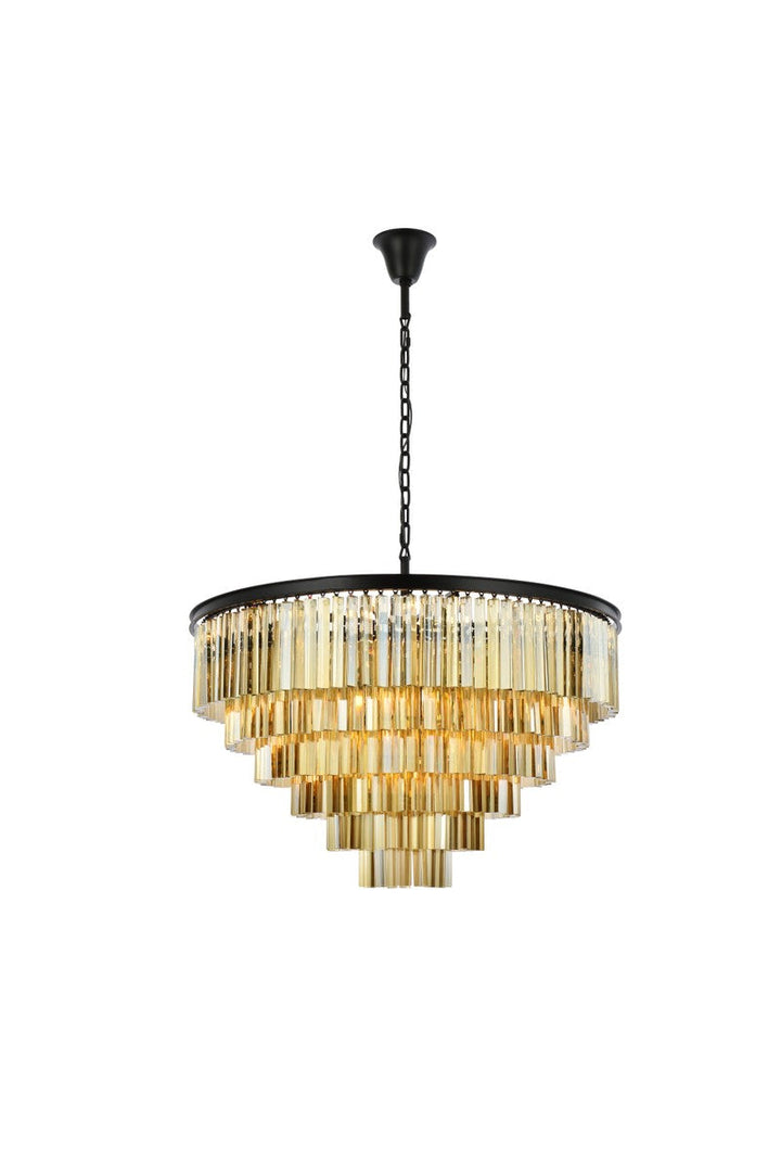 Elegant Sydney 1201D44MB-GT/RC Chandelier Light - Matte Black