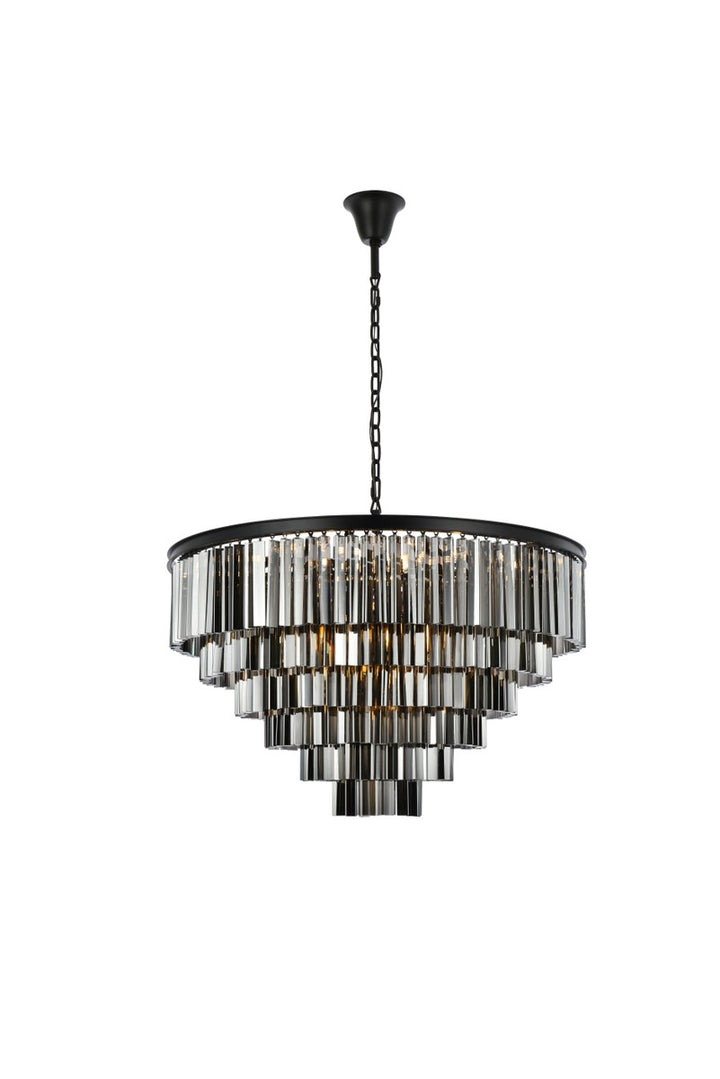 Elegant Sydney 1201D44MB-SS/RC Chandelier Light - Matte Black