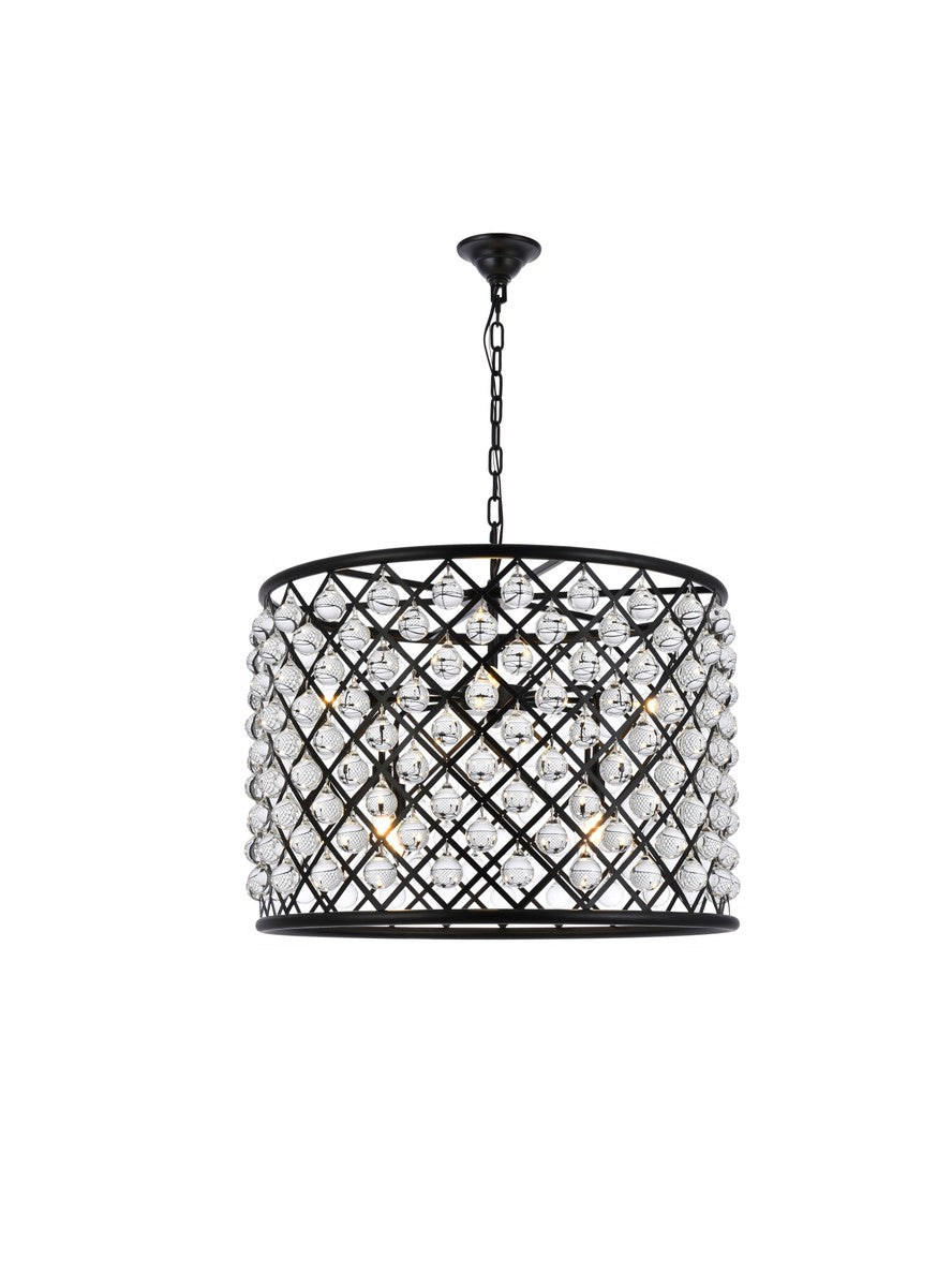 Elegant Madison 1204D27MB/RC Chandelier Light - Matte Black