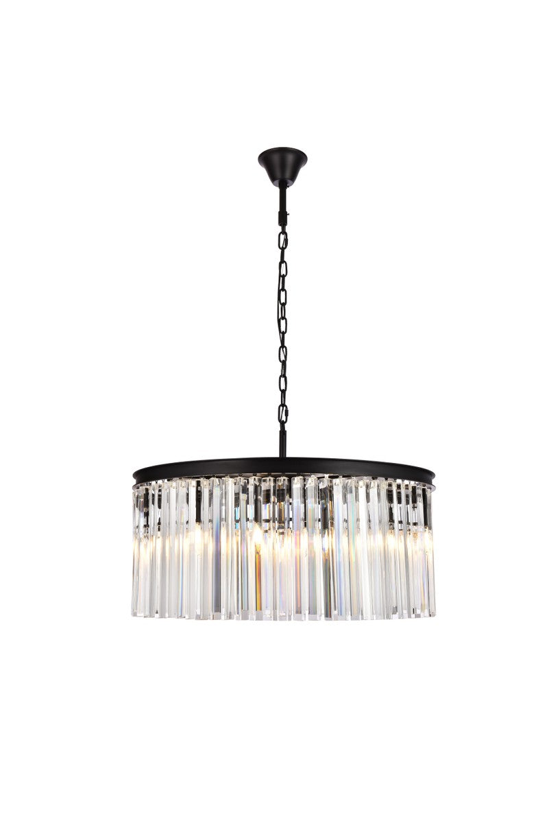 Elegant Sydney 1208D31MB/RC Chandelier Light - Matte Black