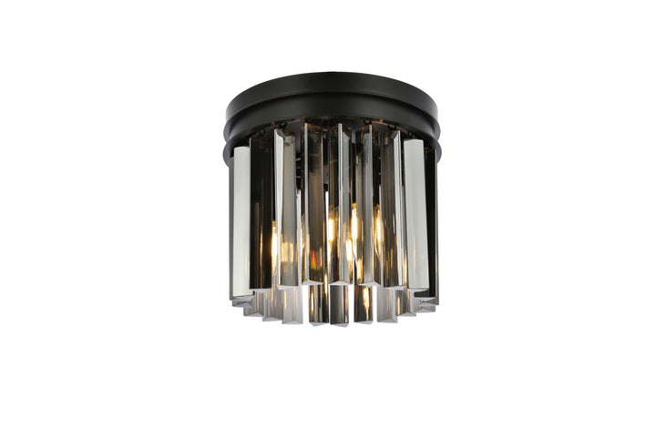 Elegant Sydney 1208F12MB-SS/RC Ceiling Light - Matte Black