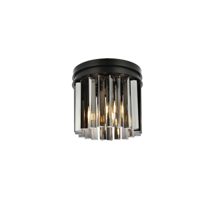 Elegant Sydney 1208F12MB-SS/RC Ceiling Light - Matte Black