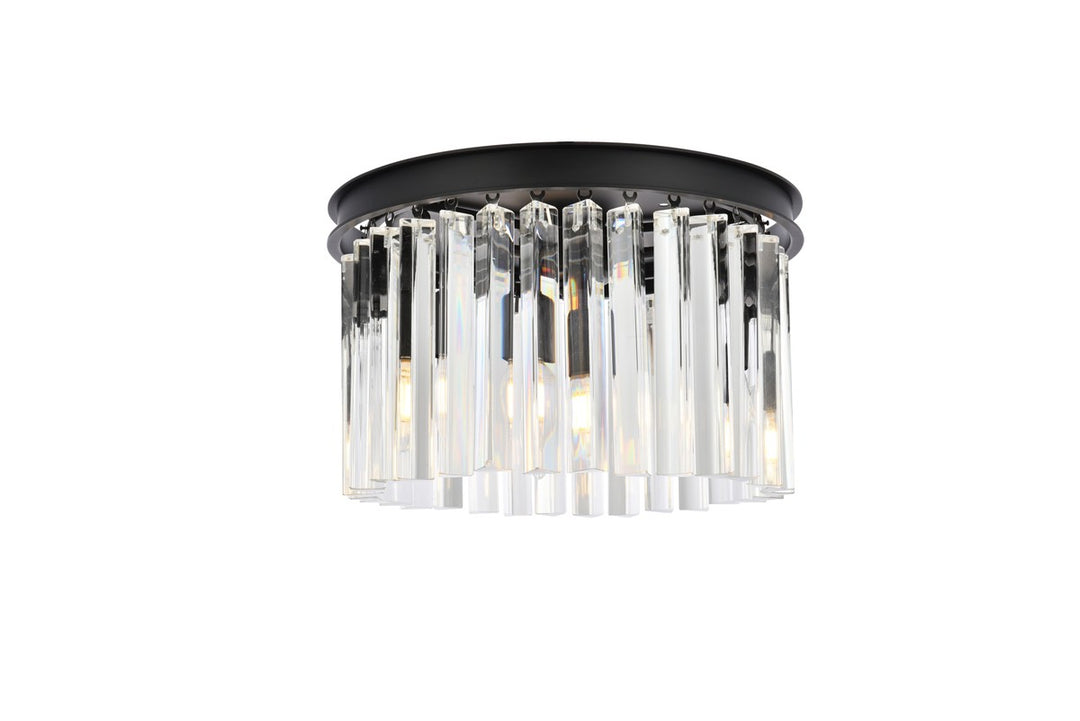 Elegant Sydney 1208F16MB/RC Ceiling Light - Matte Black