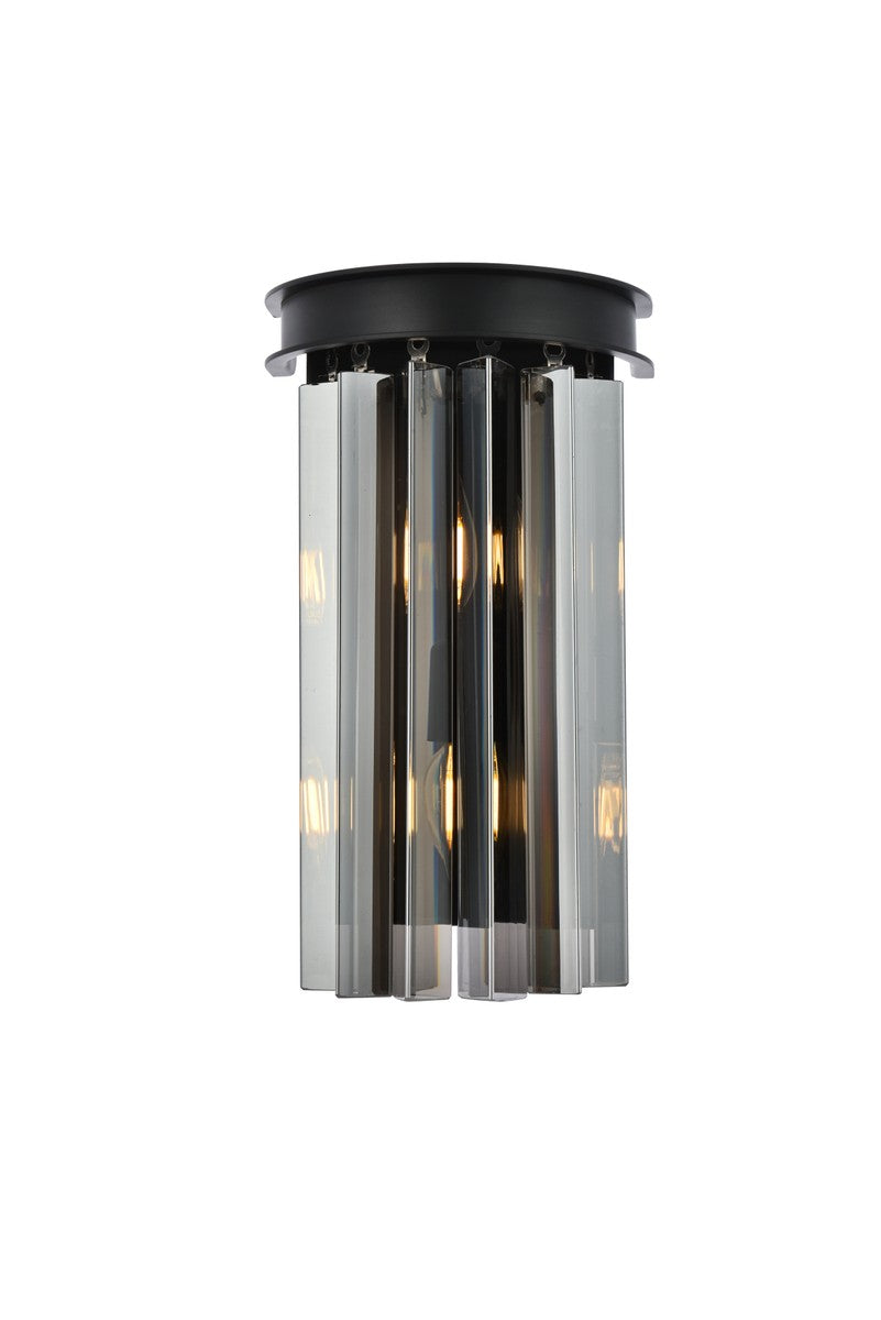 Elegant Sydney 1208W8MB-SS/RC Wall Sconce Light - Matte Black