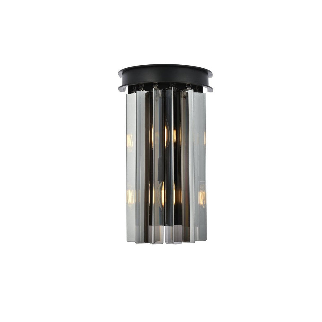 Elegant Sydney 1208W8MB-SS/RC Wall Sconce Light - Matte Black