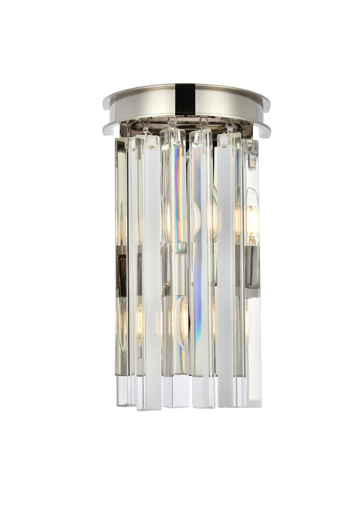 Elegant Sydney 1208W8PN/RC Wall Sconce Light - Polished Nickel