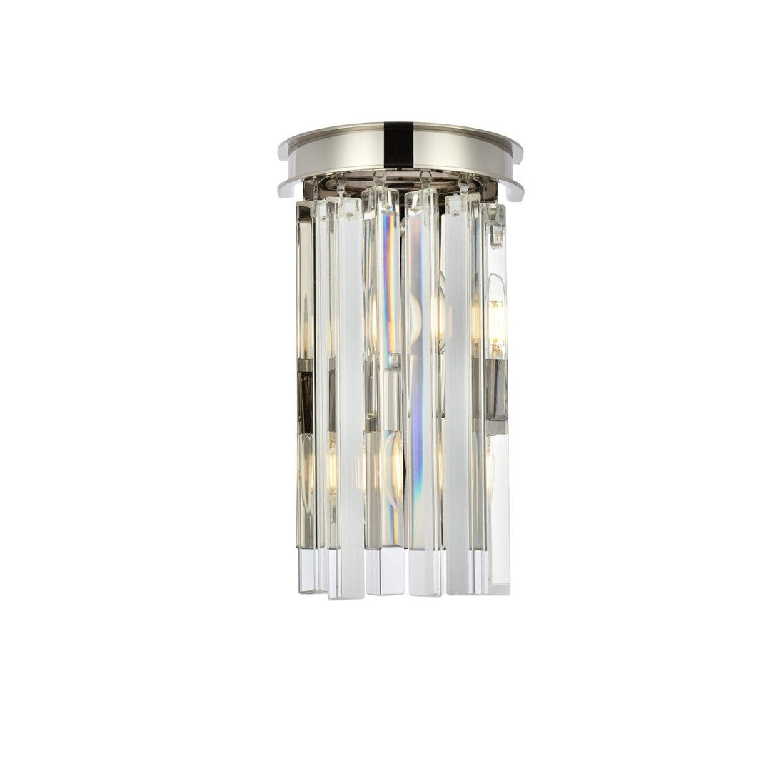 Elegant Sydney 1208W8PN/RC Wall Sconce Light - Polished Nickel