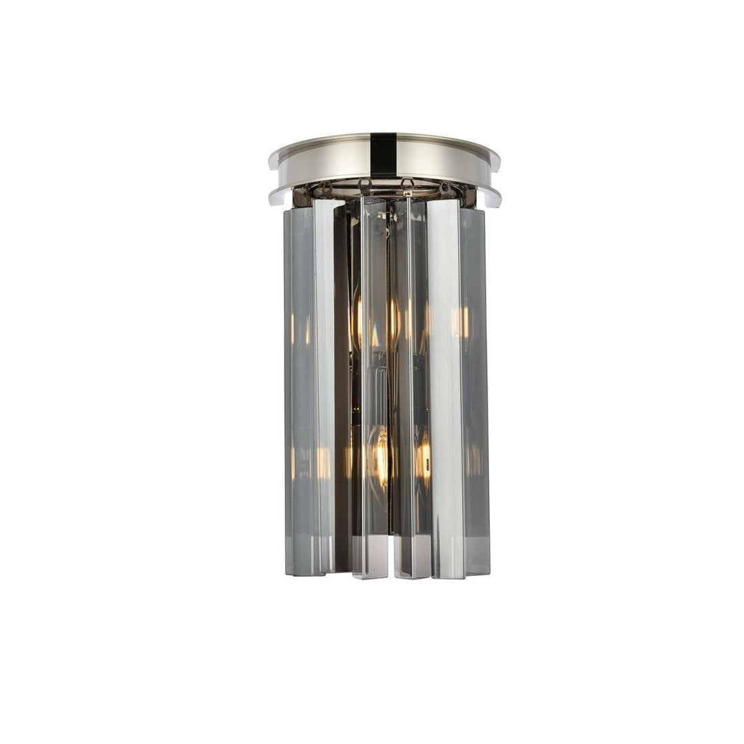 Elegant Sydney 1208W8PN-SS/RC Wall Sconce Light - Polished Nickel