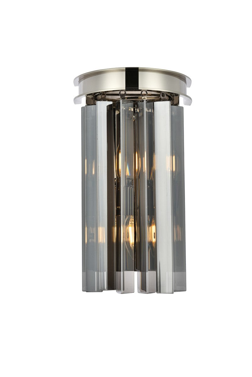 Elegant Sydney 1208W8PN-SS/RC Wall Sconce Light - Polished Nickel