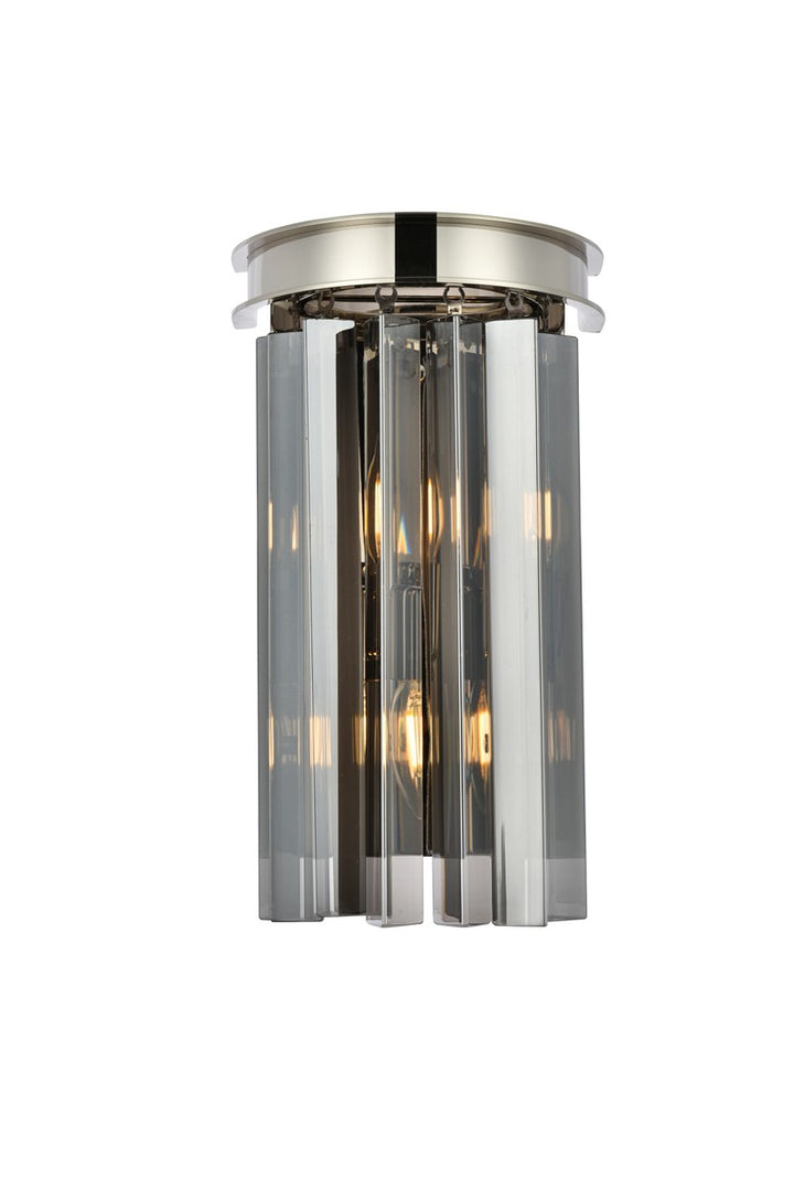 Elegant Sydney 1208W8PN-SS/RC Wall Sconce Light - Polished Nickel