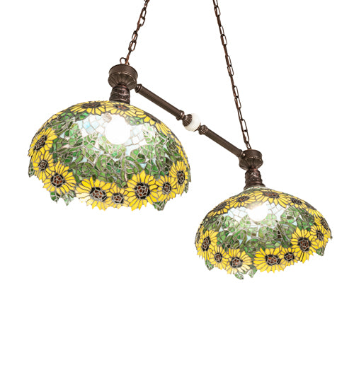 Meyda Tiffany Wild Sunflower 65825 Pendant Light - Mahogany Bronze