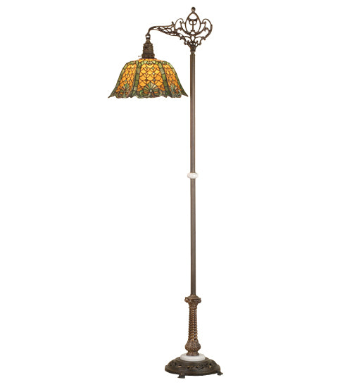 Meyda Tiffany Lighting 65830 Duffner & Kimberly Shell & Diamond One Light Bridge Arm Floor Lamp Lamp Bronze / Dark