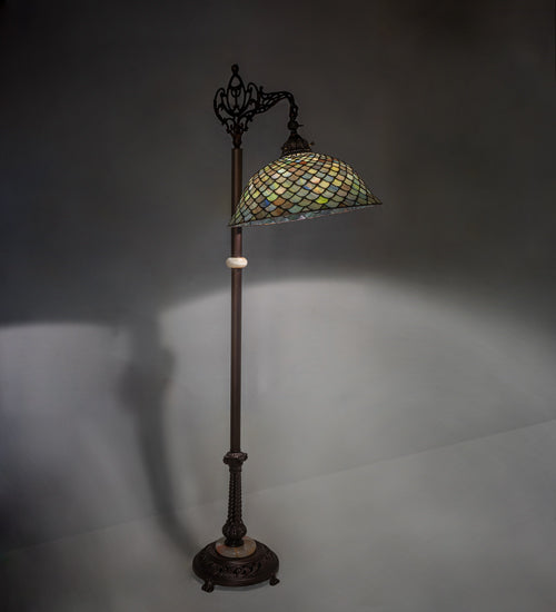 Meyda Tiffany Lighting 65838 Fishscale One Light Floor Lamp Lamp Copper/Antique/Verde