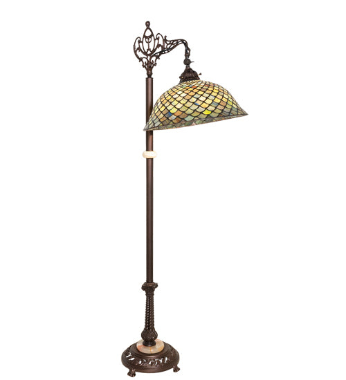 Meyda Tiffany Lighting 65838 Fishscale One Light Floor Lamp Lamp Copper/Antique/Verde