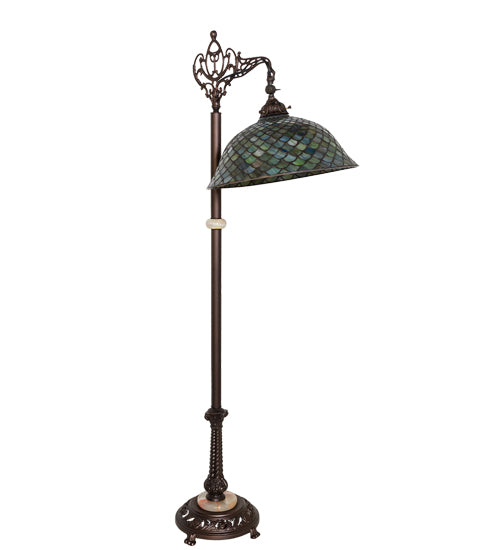 Meyda Tiffany Lighting 65838 Fishscale One Light Floor Lamp Lamp Copper/Antique/Verde