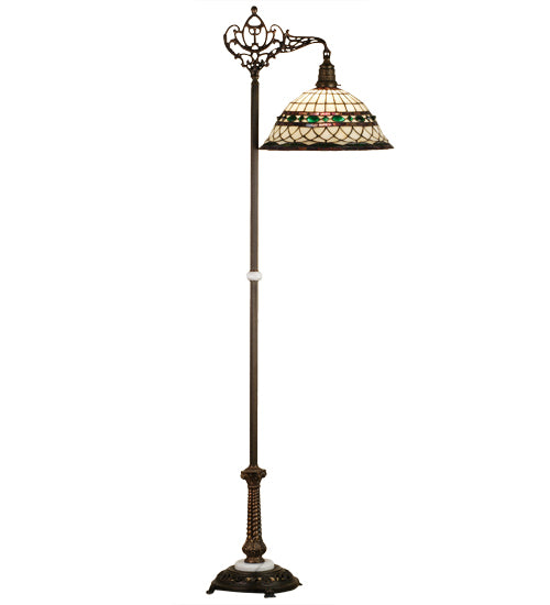 Meyda Tiffany Lighting 65839 Tiffany Roman One Light Bridge Arm Floor Lamp Lamp Bronze / Dark