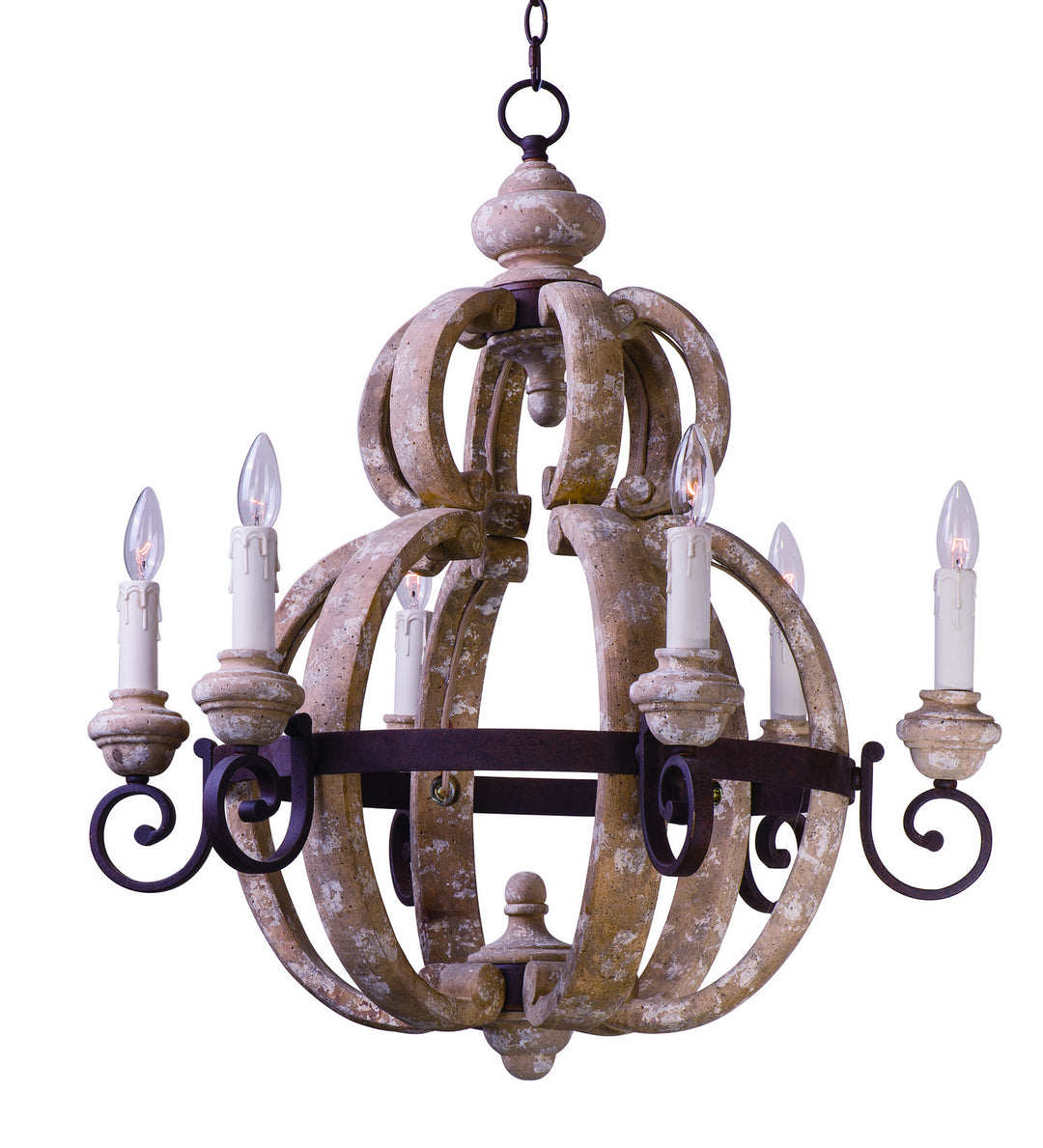 Maxim Olde World 39605SW Chandelier Light - Senora Wood