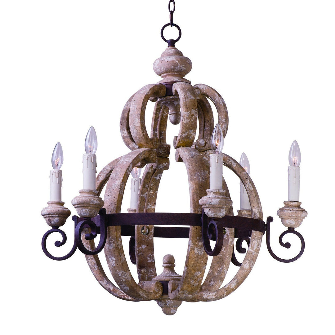 Maxim Olde World 39605SW Chandelier Light - Senora Wood