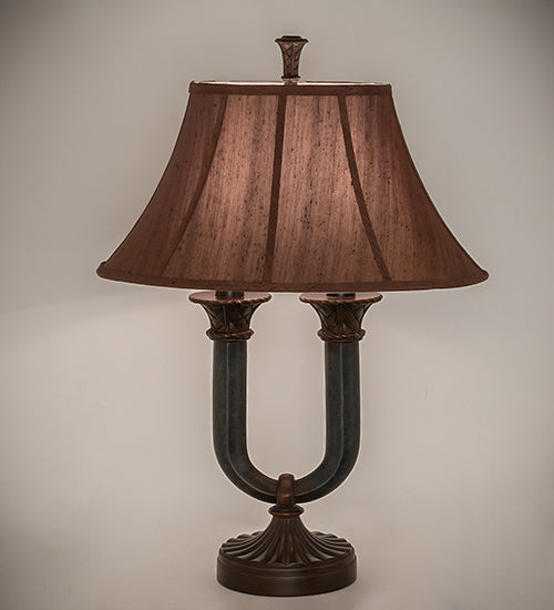 Meyda Tiffany Lighting 66032 Cypress Two Light Table Lamp Lamp Bronze / Dark