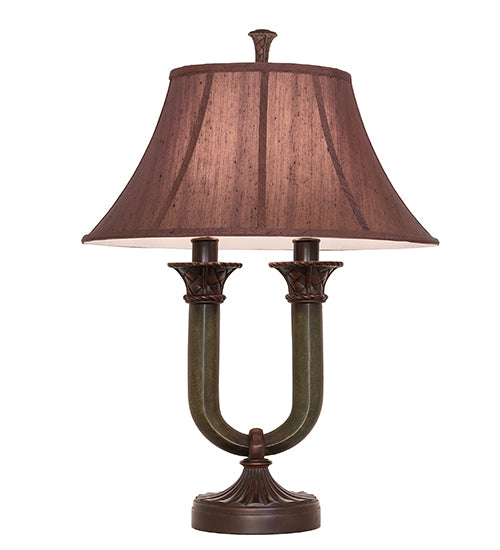 Meyda Tiffany Lighting 66032 Cypress Two Light Table Lamp Lamp Bronze / Dark