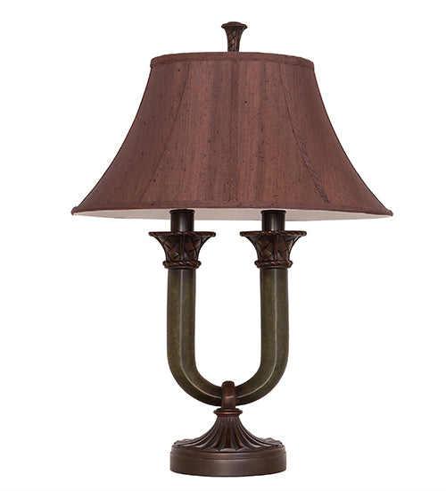 Meyda Tiffany Lighting 66032 Cypress Two Light Table Lamp Lamp Bronze / Dark