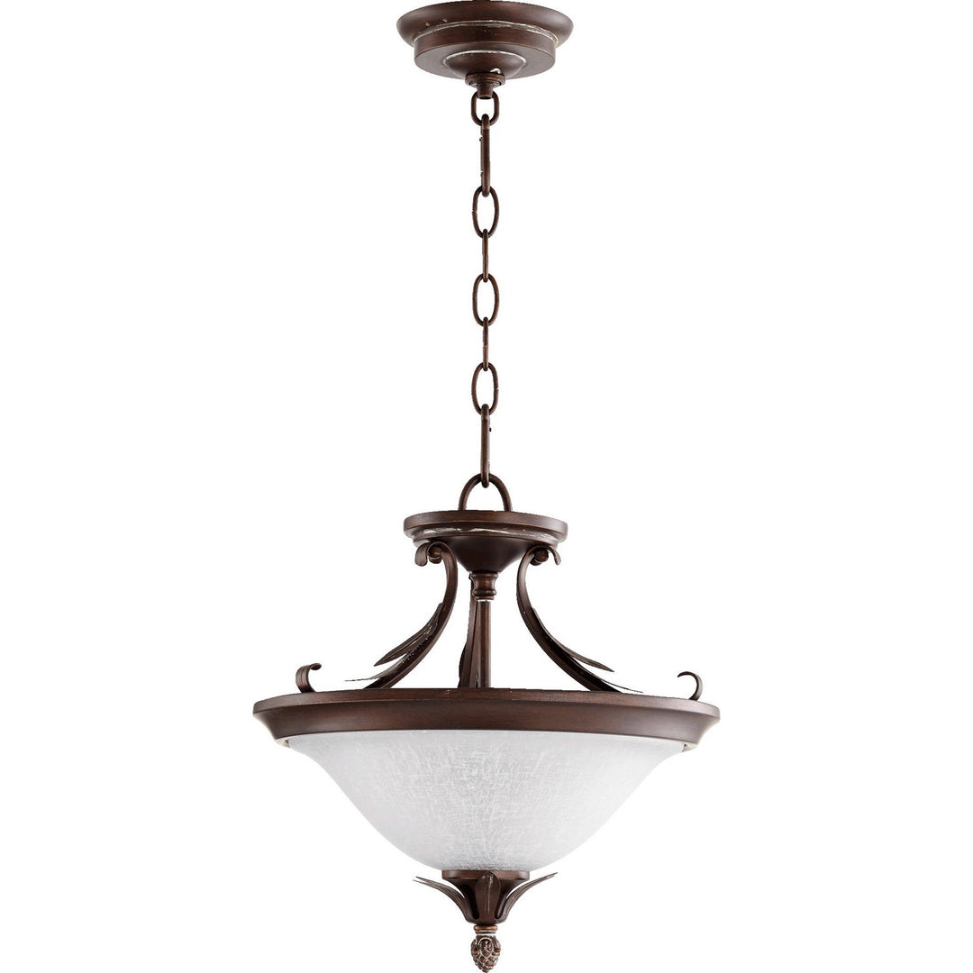 Quorum Flora 2972-13-39 Pendant Light - Vintage Copper w/ White Linen