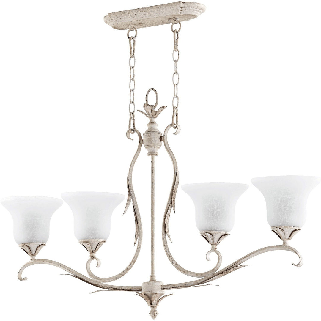 Quorum Flora 6572-4-70 Pendant Light - Persian White w/ White Linen