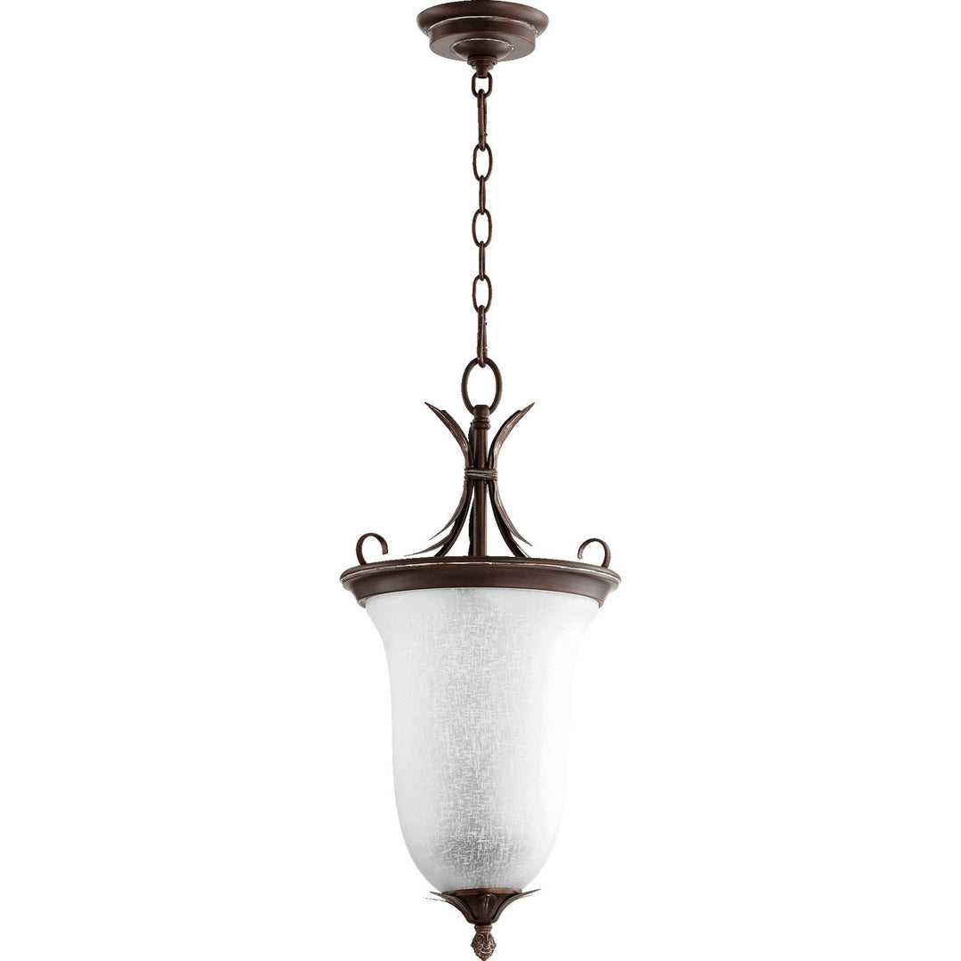 Quorum Flora 6872-2-39 Pendant Light - Vintage Copper w/ White Linen