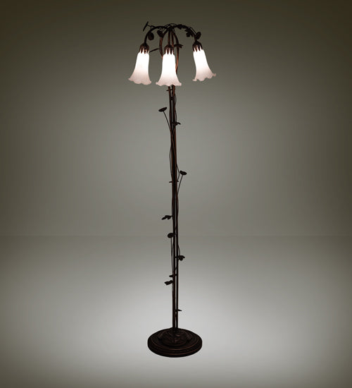 Meyda Tiffany Lighting 66181 White Three Light Floor Lamp Lamp Bronze / Dark