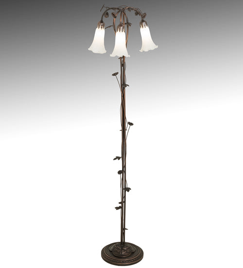 Meyda Tiffany Lighting 66181 White Three Light Floor Lamp Lamp Bronze / Dark