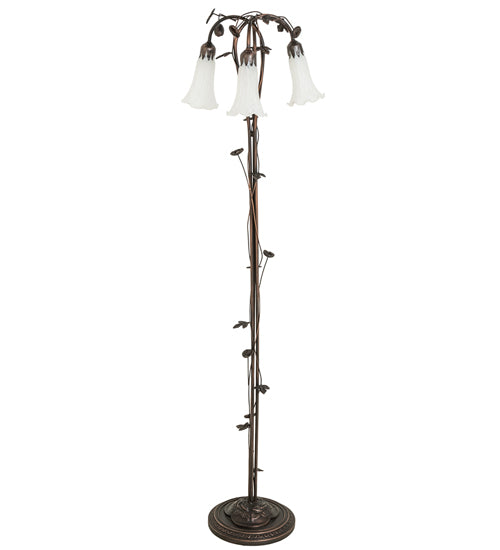 Meyda Tiffany Lighting 66181 White Three Light Floor Lamp Lamp Bronze / Dark