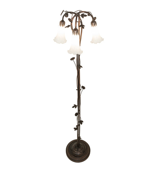 Meyda Tiffany Lighting 66181 White Three Light Floor Lamp Lamp Bronze / Dark