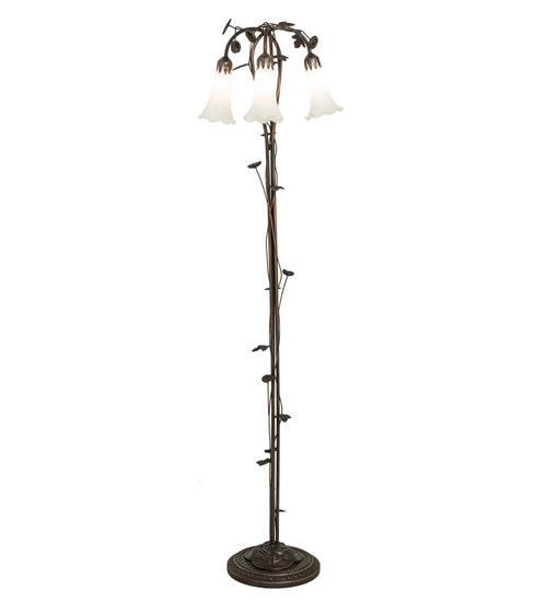 Meyda Tiffany Lighting 66181 White Three Light Floor Lamp Lamp Bronze / Dark