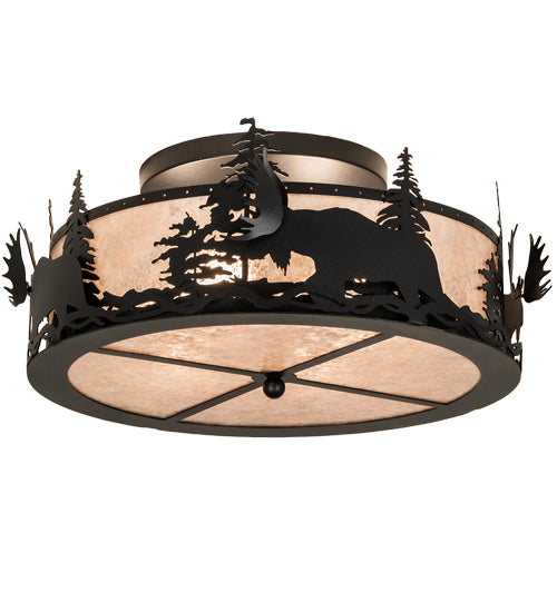 Meyda Tiffany Moose At Dusk 66207 Ceiling Light - Rust