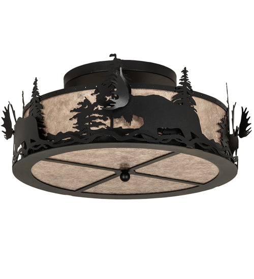 Meyda Tiffany Moose At Dusk 66207 Ceiling Light - Rust