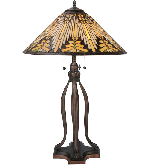 Meyda Tiffany Lighting 66226 Nuevo Three Light Table Lamp Lamp Bronze / Dark