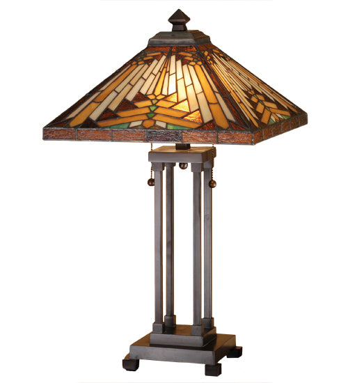 Meyda Tiffany Lighting 66230 Nuevo Two Light Table Lamp Lamp Bronze / Dark