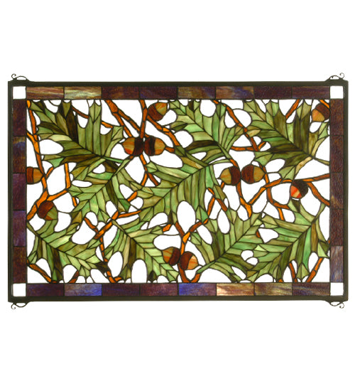 Meyda Tiffany Lighting 66276 Acorn & Oak Leaf Window Mirror Bronze / Dark