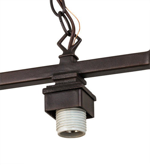 Meyda Tiffany Lighting 66283 Mission Two Light Island Pendant Utility Light Bronze / Dark