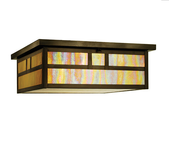 Meyda Tiffany Lighting 66327 Hyde Park Two Light Flushmount Outdoor Bronze / Dark