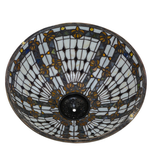 Meyda Tiffany Lighting 66377 Fleur-De-Lis Shade Lamp Shade Multicolored